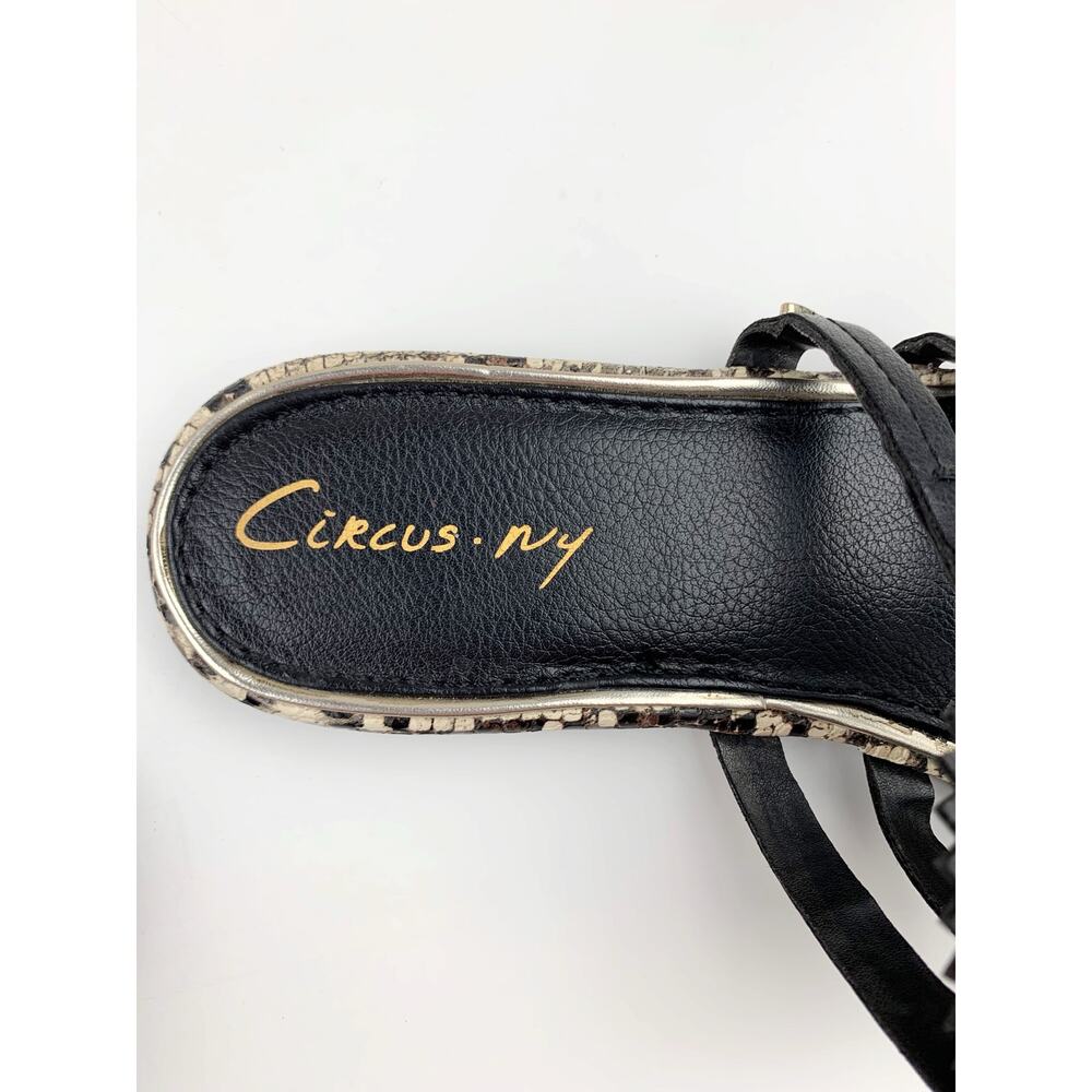 Circus NY Sam Edelman Canyon Sandals Black Gold Medallion Thong Women's 8.5 - Picture 5 of 9